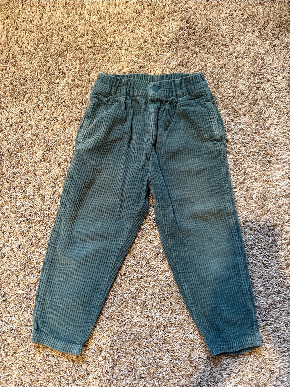 Zara Kids Corduroy Pull-On Pants in Teal